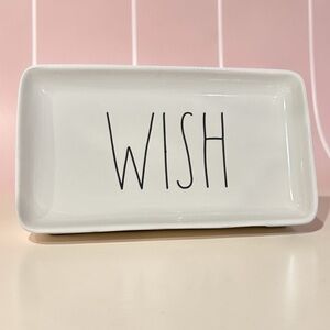 NEW Rae Dunn WISH Ceramic Tray Serving Dish Medium White Decor Trinkets